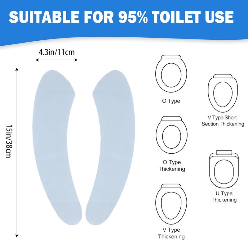 Iensen Thin and Warm Toilet Seat Cover Pad – Self-Adhesive, Adjustable and Cut-to-Fit, Comfortable and Easy to Clean, Perfect for Home Bathrooms (Blue) - Image 2